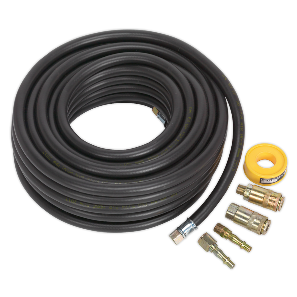 SEALEY AIR HOSE 15M X 8MM WITH CONNECTORS