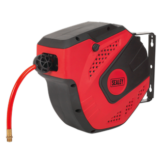SEALEY AIR HOSE REEL AUTO-REWIND CONTROL 10M X 8MM ID - PU HOSE