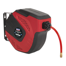 SEALEY AIR HOSE REEL AUTO-REWIND CONTROL 10M X 8MM ID - PU HOSE 2