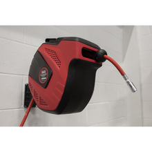 SEALEY AIR HOSE REEL AUTO-REWIND CONTROL 15M X 10MM ID - RUBBER HOSE 2