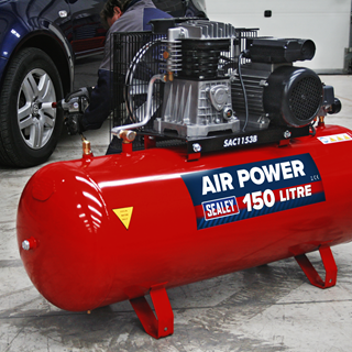 SEALEY AIR COMPRESSOR 150L BELT DRIVE 3HP (SAC1153B) 2