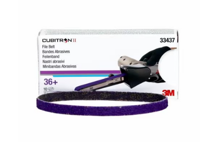 3M CURITRON II FILE BELTS 10MM X 330MM (P36+) 33437 2