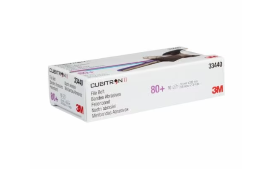 3M CURITRON II FILE BELTS 10MM X 330MM (P80) 33440