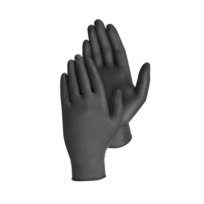 BLACK NITRILE POWDER FREE GLOVES (PAIR)