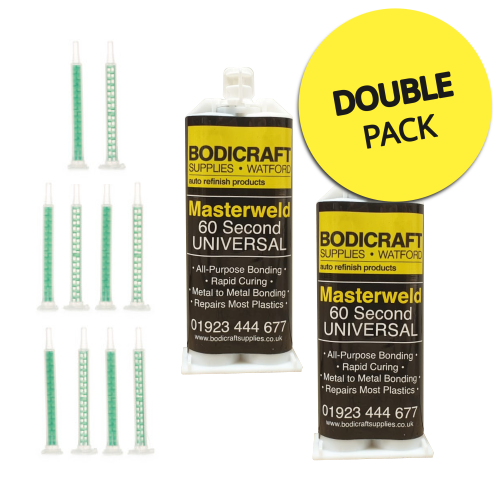 BODICRAFT SUPPLIES MASTERWELD UNIVERSAL (60 SECOND) DOUBLE PACK WITH NOZZLES