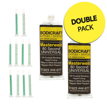BODICRAFT SUPPLIES MASTERWELD UNIVERSAL (60 SECOND) DOUBLE PACK WITH NOZZLES