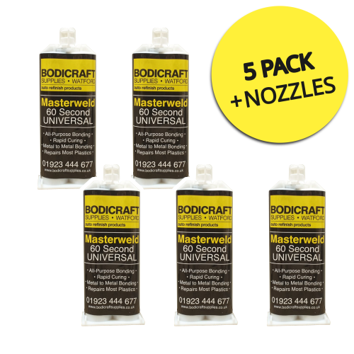 BODICRAFT SUPPLIES MASTERWELD UNIVERSAL (60 SECOND) FIVE PACK WITH NOZZLES