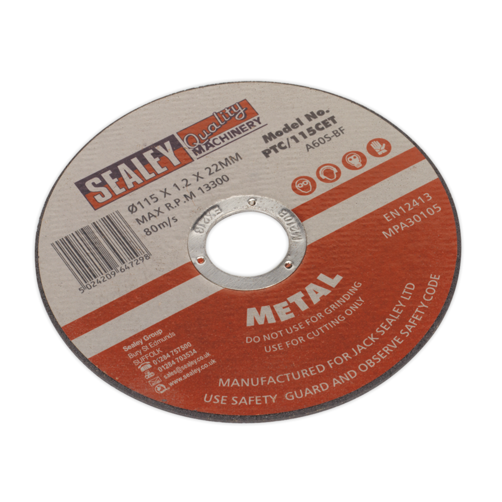 SEALEY CUTTING DISC 115 x 1.2MM (10 PACK) 2