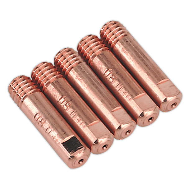 SEALEY CONTACT TIP 0.8MM MB15 - PACK OF 5